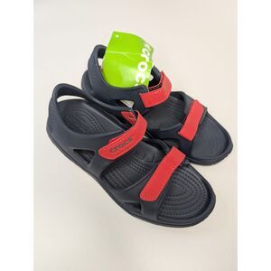Crocs Swiftwater River sandal Boys size J3 Blue/Red NWT